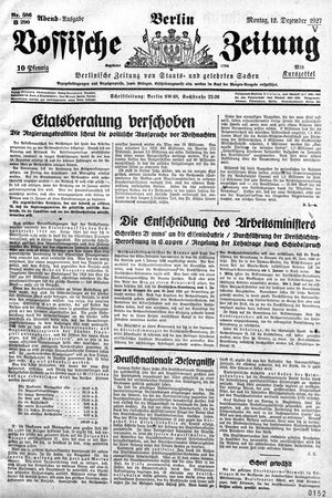 Vossische Zeitung vom 12.12.1927