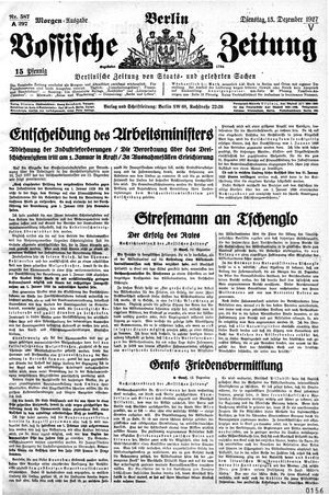 Vossische Zeitung vom 13.12.1927