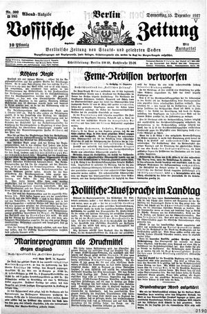 Vossische Zeitung vom 15.12.1927