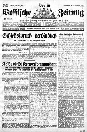 Vossische Zeitung vom 21.12.1927