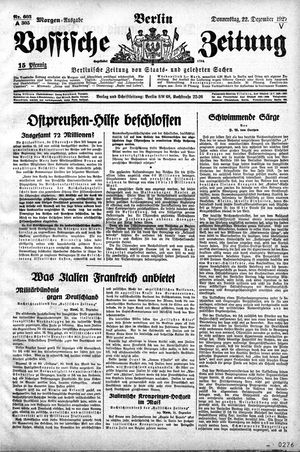 Vossische Zeitung vom 22.12.1927