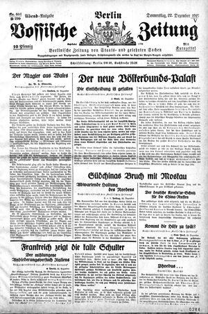 Vossische Zeitung vom 22.12.1927