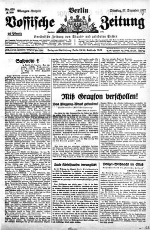 Vossische Zeitung vom 27.12.1927