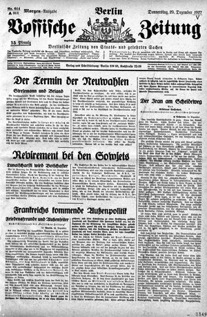 Vossische Zeitung on Dec 29, 1927