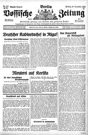 Vossische Zeitung vom 30.12.1927