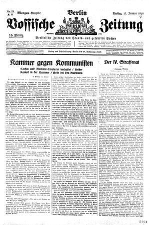 Vossische Zeitung on Jan 13, 1928