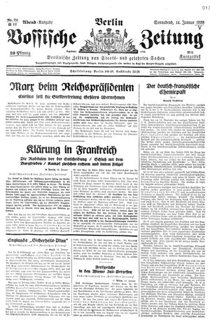 Vossische Zeitung on Jan 14, 1928