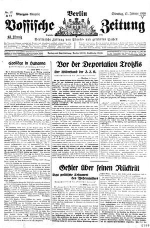 Vossische Zeitung on Jan 17, 1928