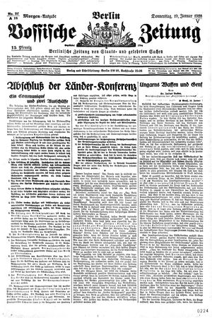 Vossische Zeitung vom 19.01.1928