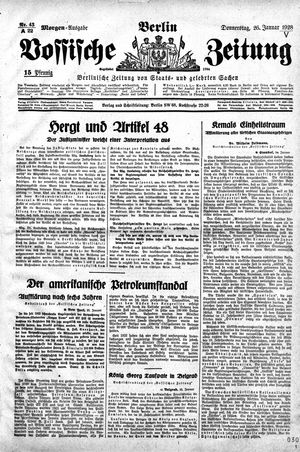 Vossische Zeitung on Jan 26, 1928