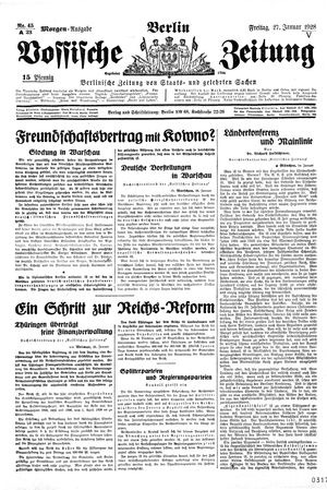Vossische Zeitung vom 27.01.1928