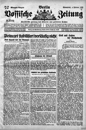 Vossische Zeitung on Feb 4, 1928