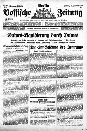 Vossische Zeitung on Feb 10, 1928