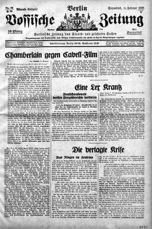 Vossische Zeitung on Feb 11, 1928
