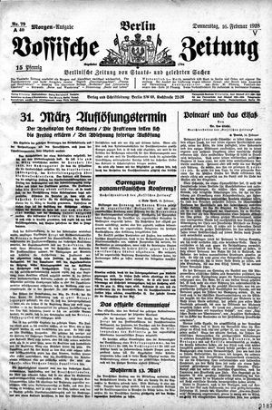Vossische Zeitung on Feb 16, 1928