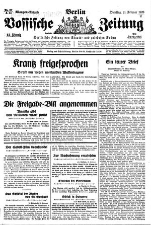 Vossische Zeitung vom 21.02.1928