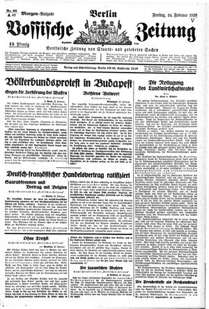 Vossische Zeitung on Feb 24, 1928