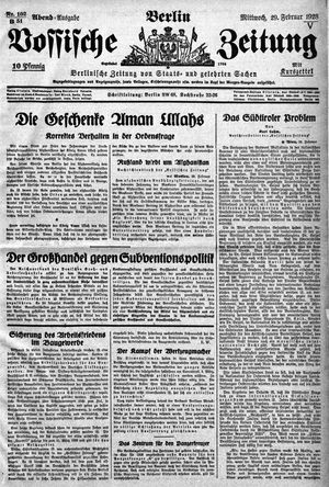 Vossische Zeitung vom 29.02.1928