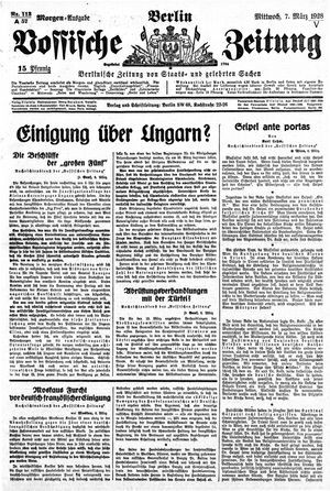 Vossische Zeitung on Mar 7, 1928
