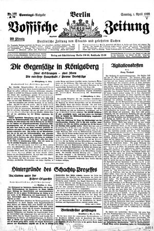 Vossische Zeitung vom 01.04.1928