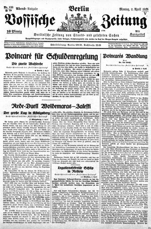 Vossische Zeitung vom 02.04.1928