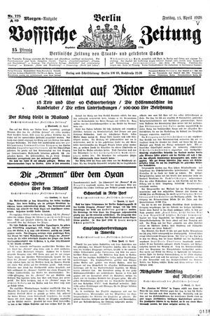 Vossische Zeitung on Apr 13, 1928