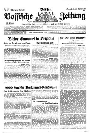 Vossische Zeitung on Apr 21, 1928
