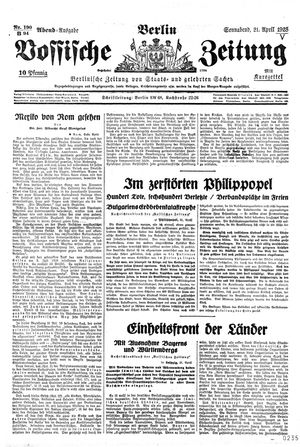 Vossische Zeitung vom 21.04.1928