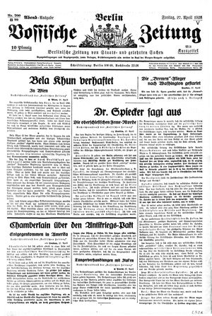 Vossische Zeitung on Apr 27, 1928