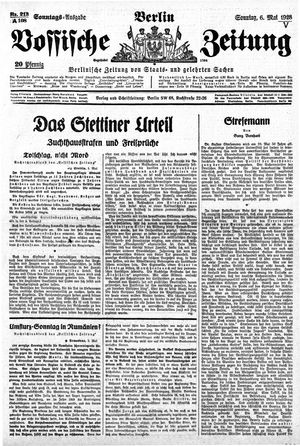Vossische Zeitung vom 06.05.1928