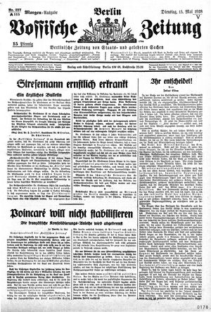 Vossische Zeitung on May 15, 1928