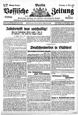 Vossische Zeitung on May 15, 1928