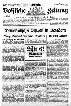Vossische Zeitung vom 20.05.1928
