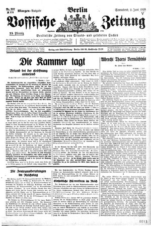 Vossische Zeitung vom 02.06.1928