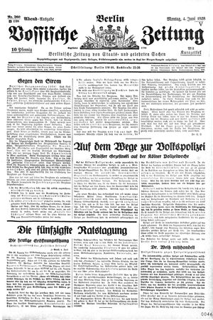 Vossische Zeitung vom 04.06.1928
