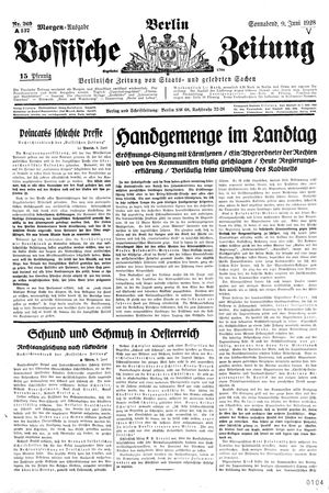 Vossische Zeitung vom 09.06.1928