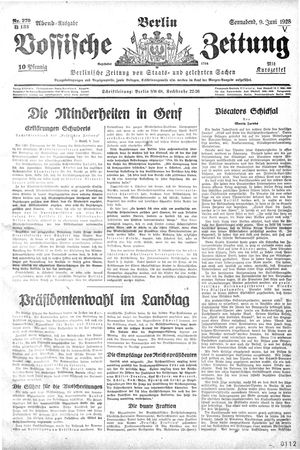 Vossische Zeitung vom 09.06.1928