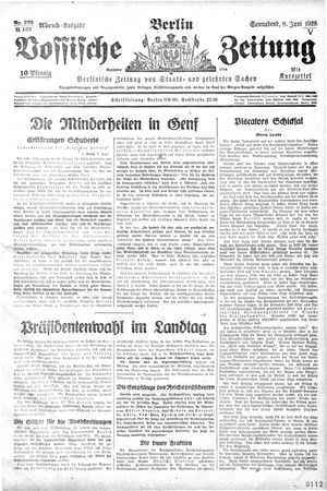 Vossische Zeitung vom 09.06.1928