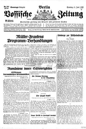 Vossische Zeitung vom 17.06.1928
