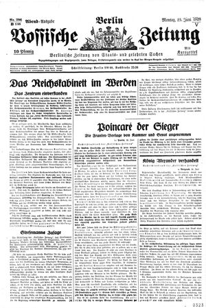 Vossische Zeitung vom 25.06.1928