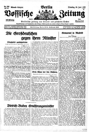 Vossische Zeitung vom 26.06.1928