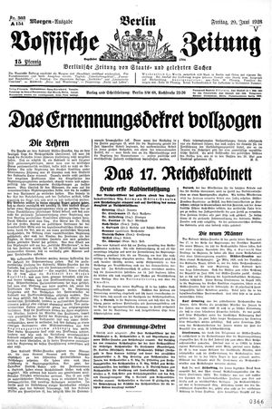 Vossische Zeitung vom 29.06.1928