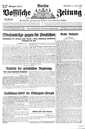Vossische Zeitung vom 30.06.1928