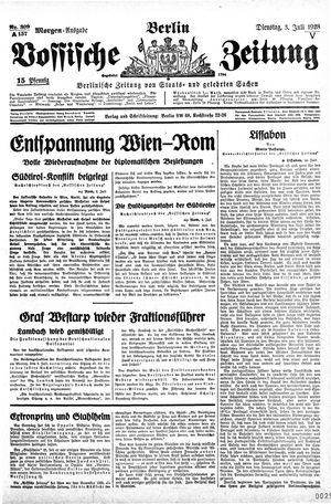 Vossische Zeitung vom 03.07.1928