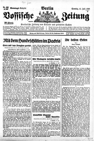 Vossische Zeitung vom 15.07.1928