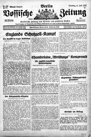 Vossische Zeitung vom 31.07.1928