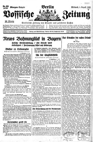 Vossische Zeitung vom 01.08.1928