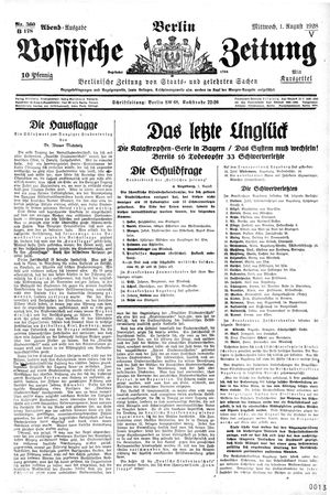Vossische Zeitung vom 01.08.1928