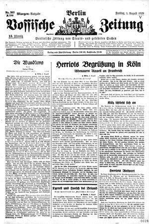 Vossische Zeitung vom 03.08.1928
