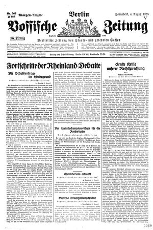 Vossische Zeitung vom 04.08.1928